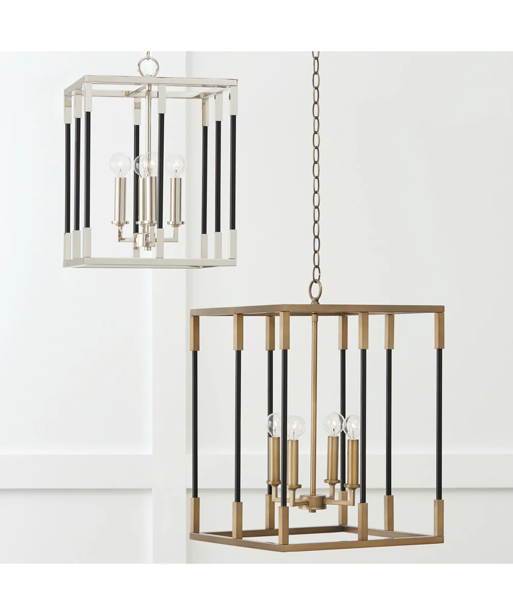 Bleeker 4-Light Foyer Polished Nickel and Black - Image 4