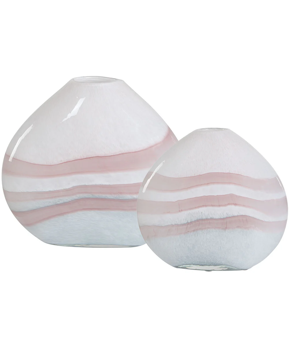 Blush Swirl Glass Vases, Set of 2 - Image 4
