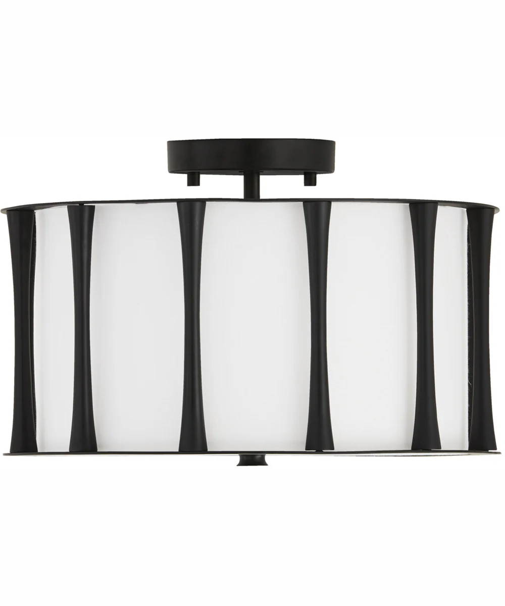 Bodie 3-Light Semi-Flush Matte Black