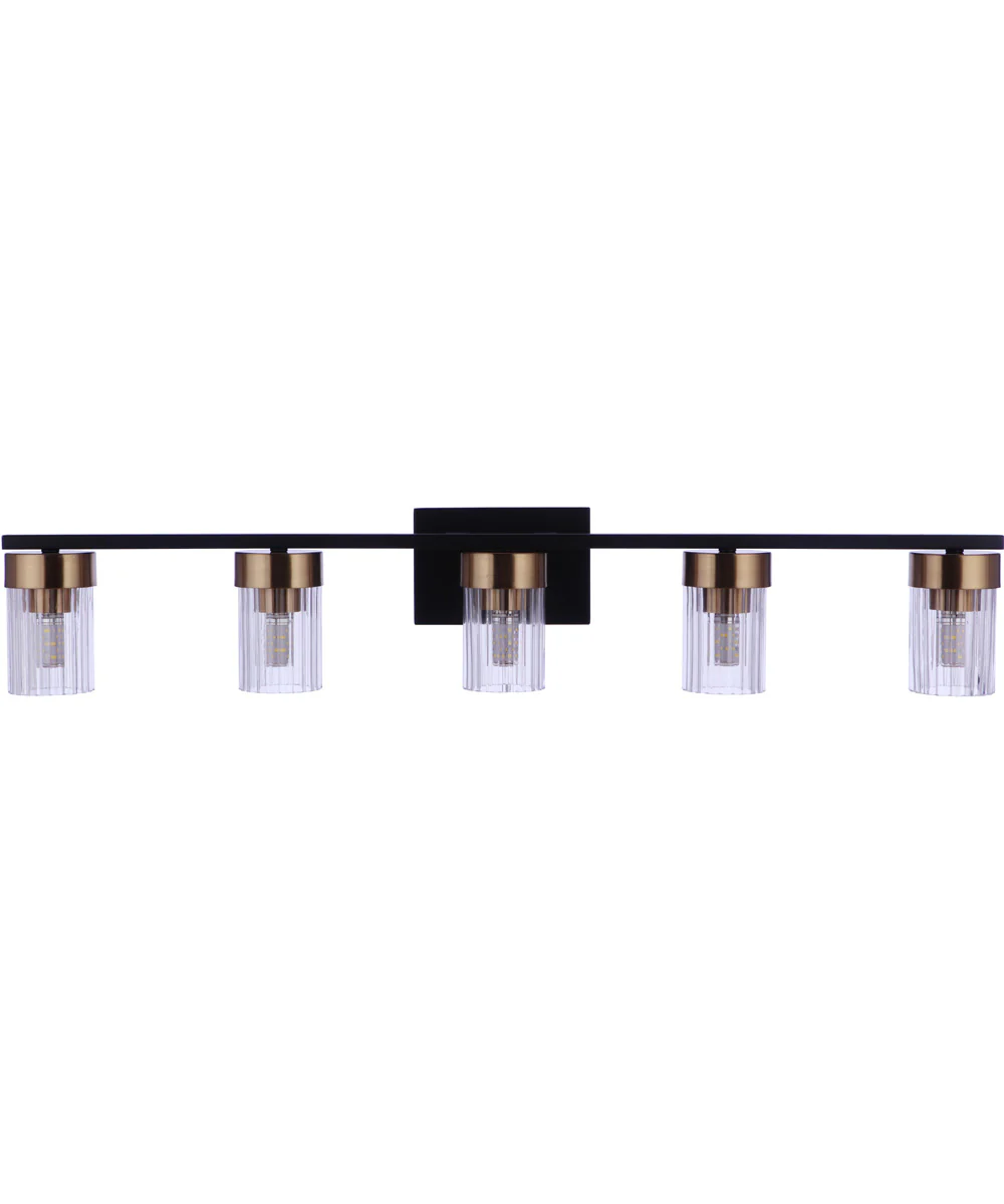 Bond Street 5-Light Lighting Flat Black/Satin Brass - Image 3