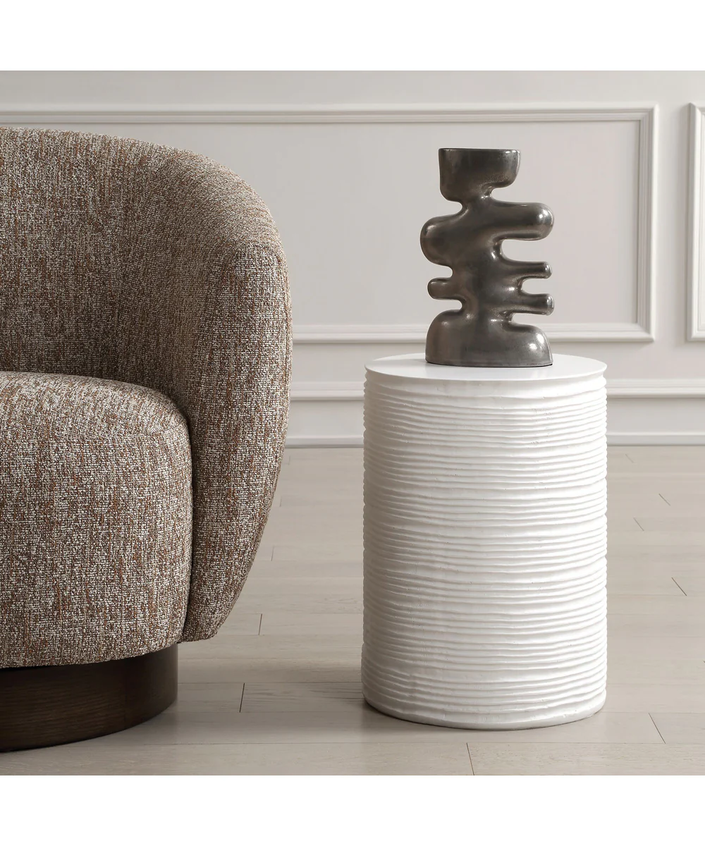 Borderline White Drum Table - Image 2
