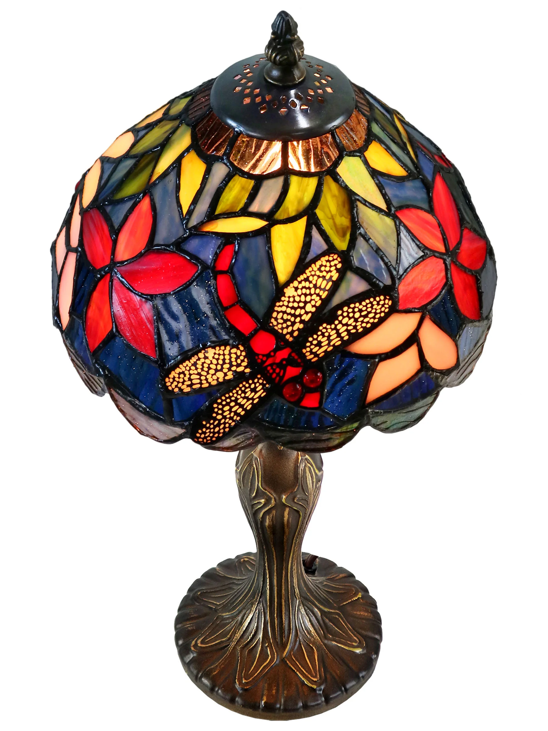 Borrdego Dragonfly  14.25 Inch  Tall Handmade Tiffany Accent Lamp - Image 4