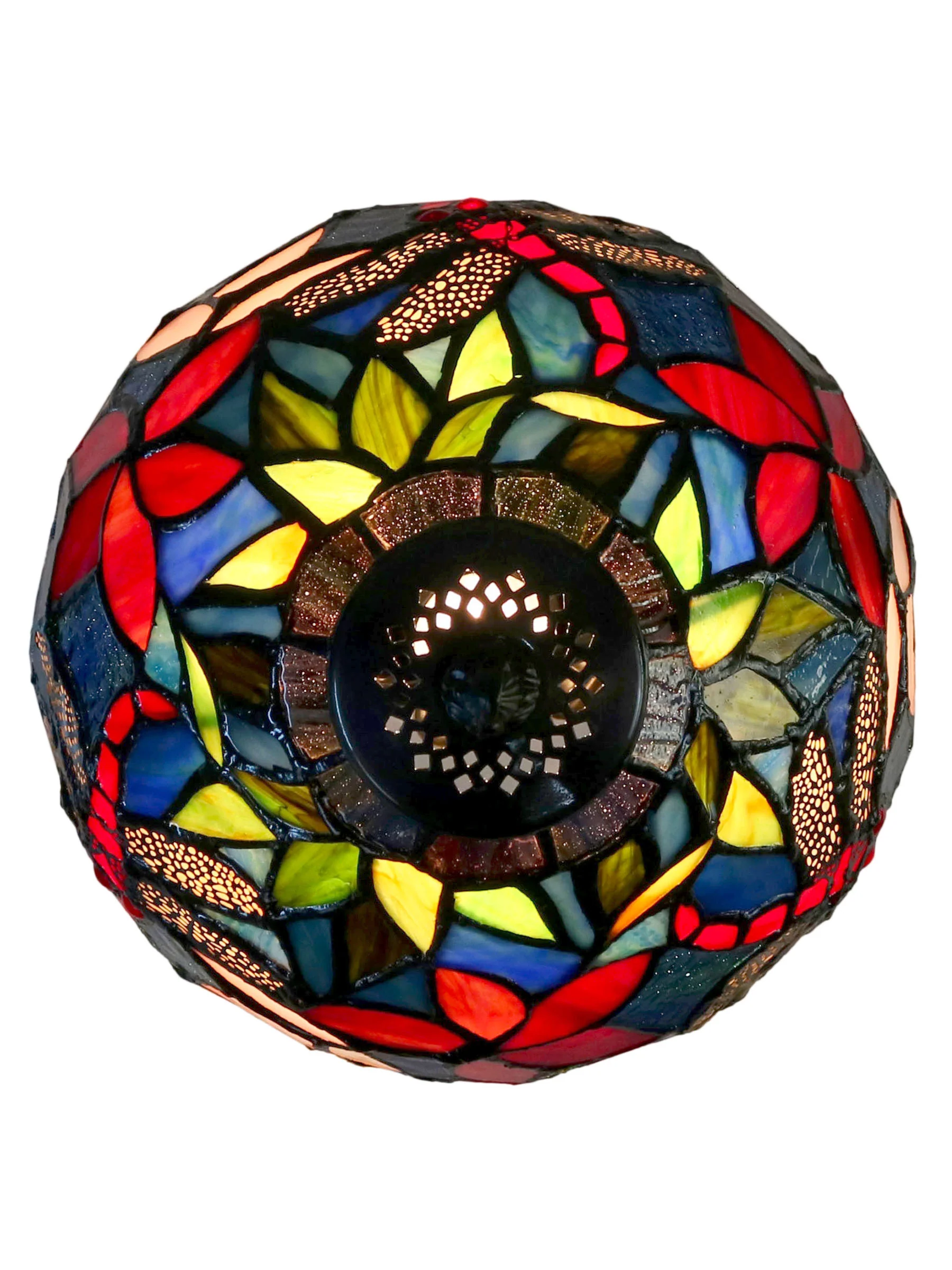 Borrdego Dragonfly  14.25 Inch  Tall Handmade Tiffany Accent Lamp - Image 5