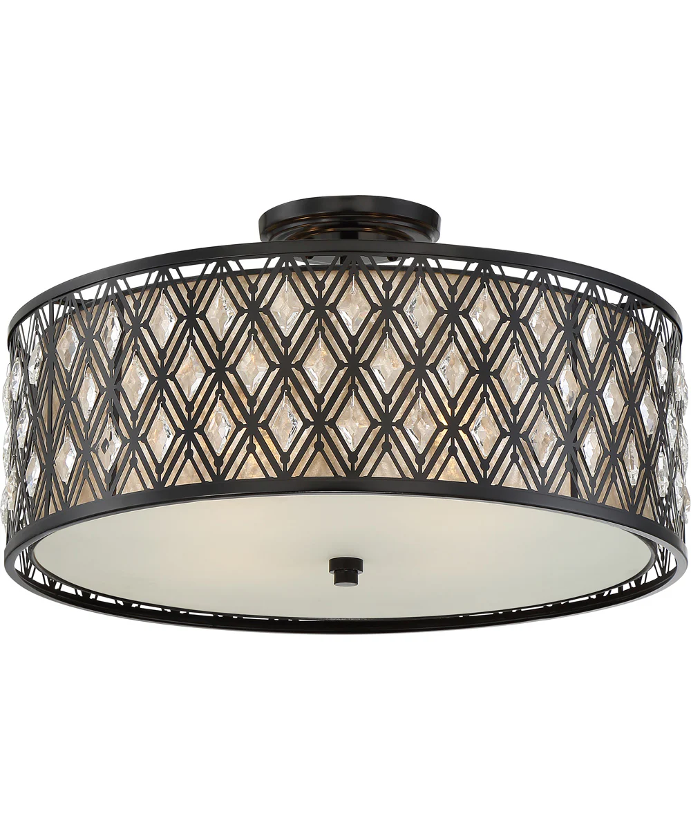 Boutique 4-light Semi Flush Mount Mystic Black - Image 4