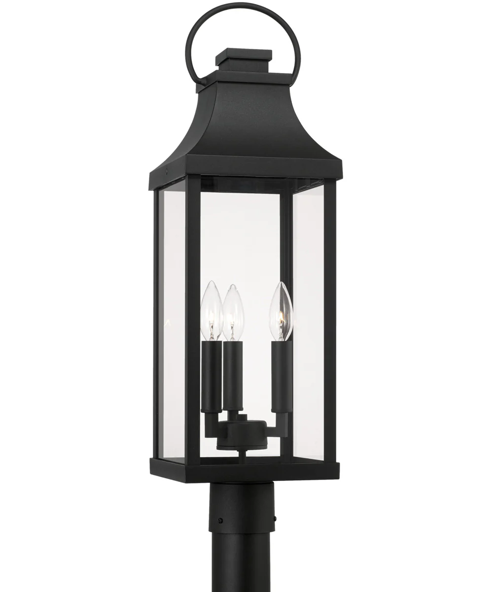 Bradford 3-Light Outdoor Post-Lantern Rain or Shine - Black