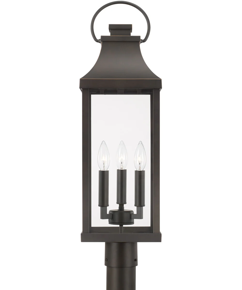 Bradford 3-Light Outdoor Post-Lantern Rain or Shine - Oiled Bronze - Image 3