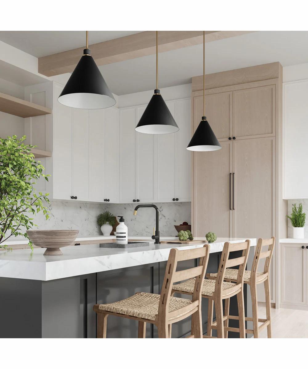 Bradley 1-Light Pendant Aged Brass and Black - Image 5