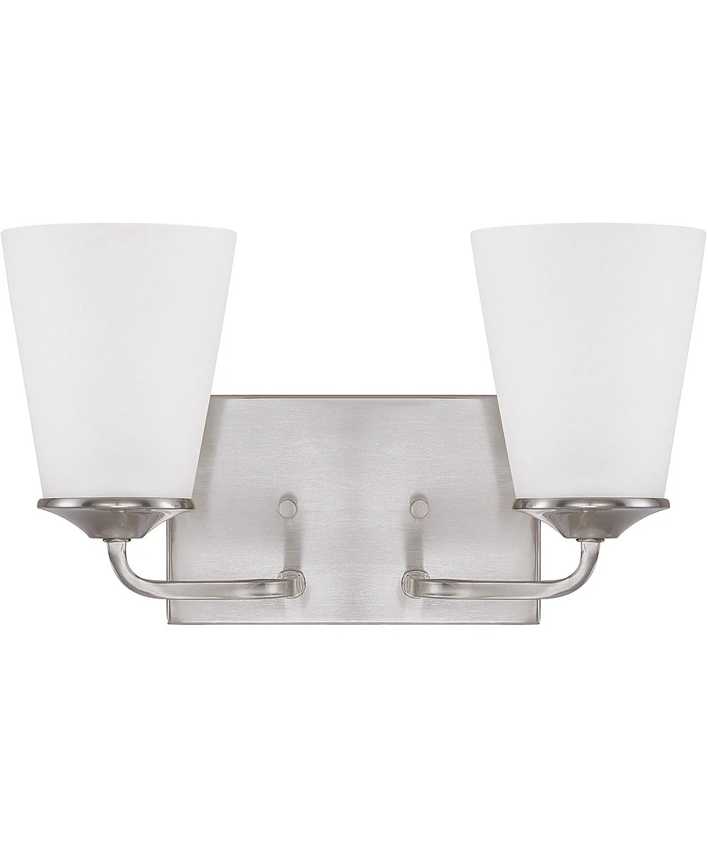 Braylon 2-Light Vanity In Brushed Nickel