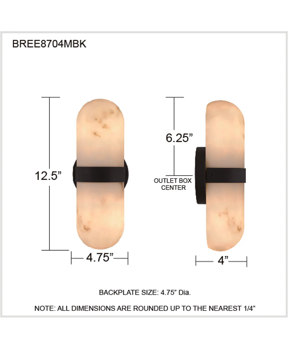 Bree 2-light Wall Sconce Matte Black - Image 4