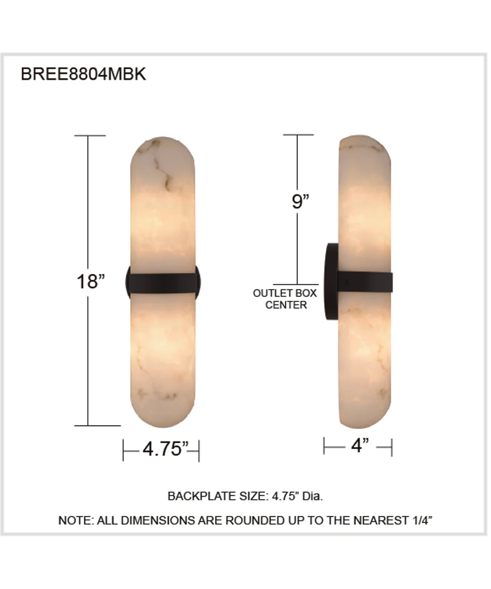 Bree 2-light Wall Sconce Matte Black - Image 4