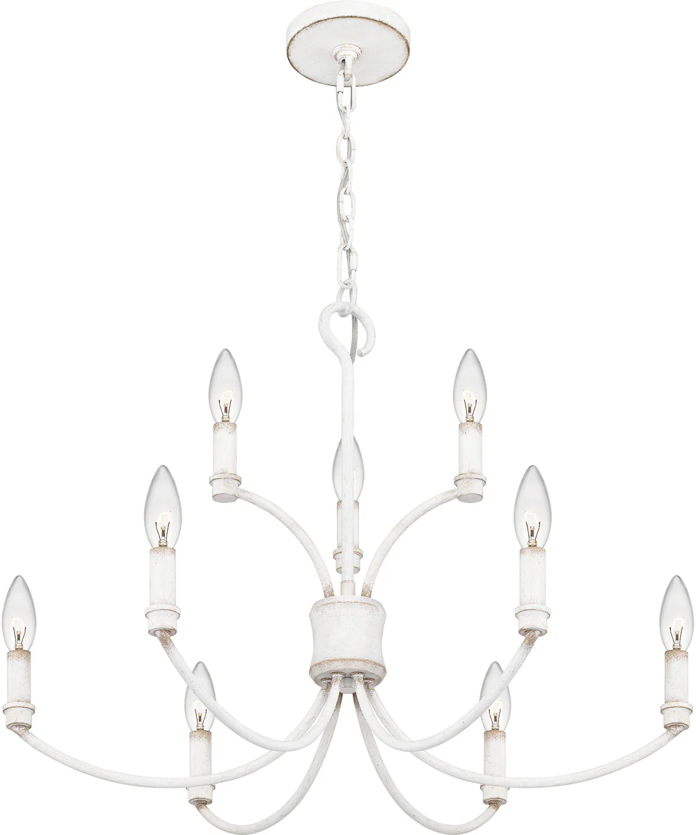 Briar 9-light Chandelier Antique White - Image 5