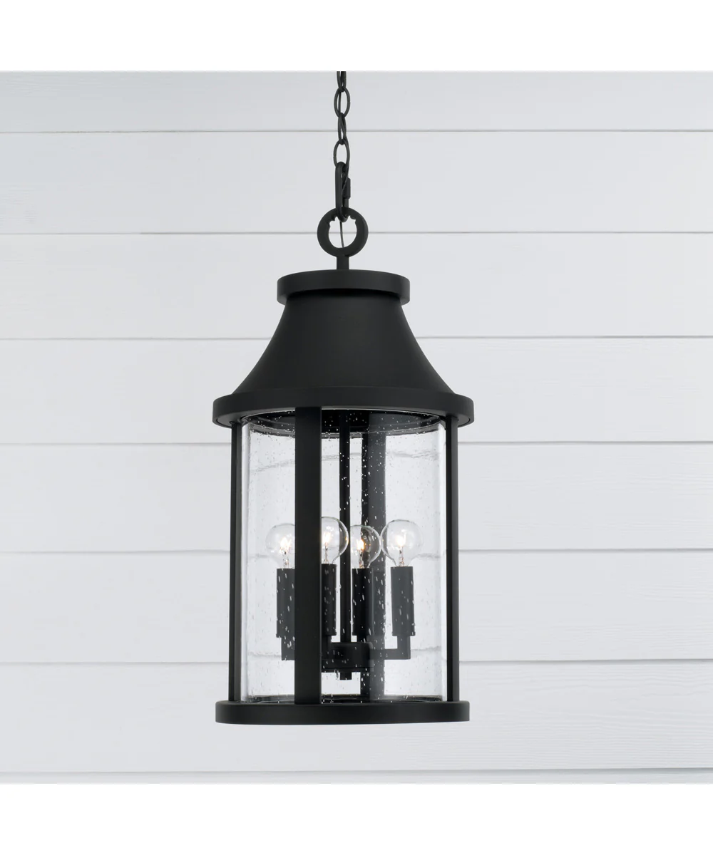 Bridger 4-Light Outdoor Hanging-Lantern Black - Image 2