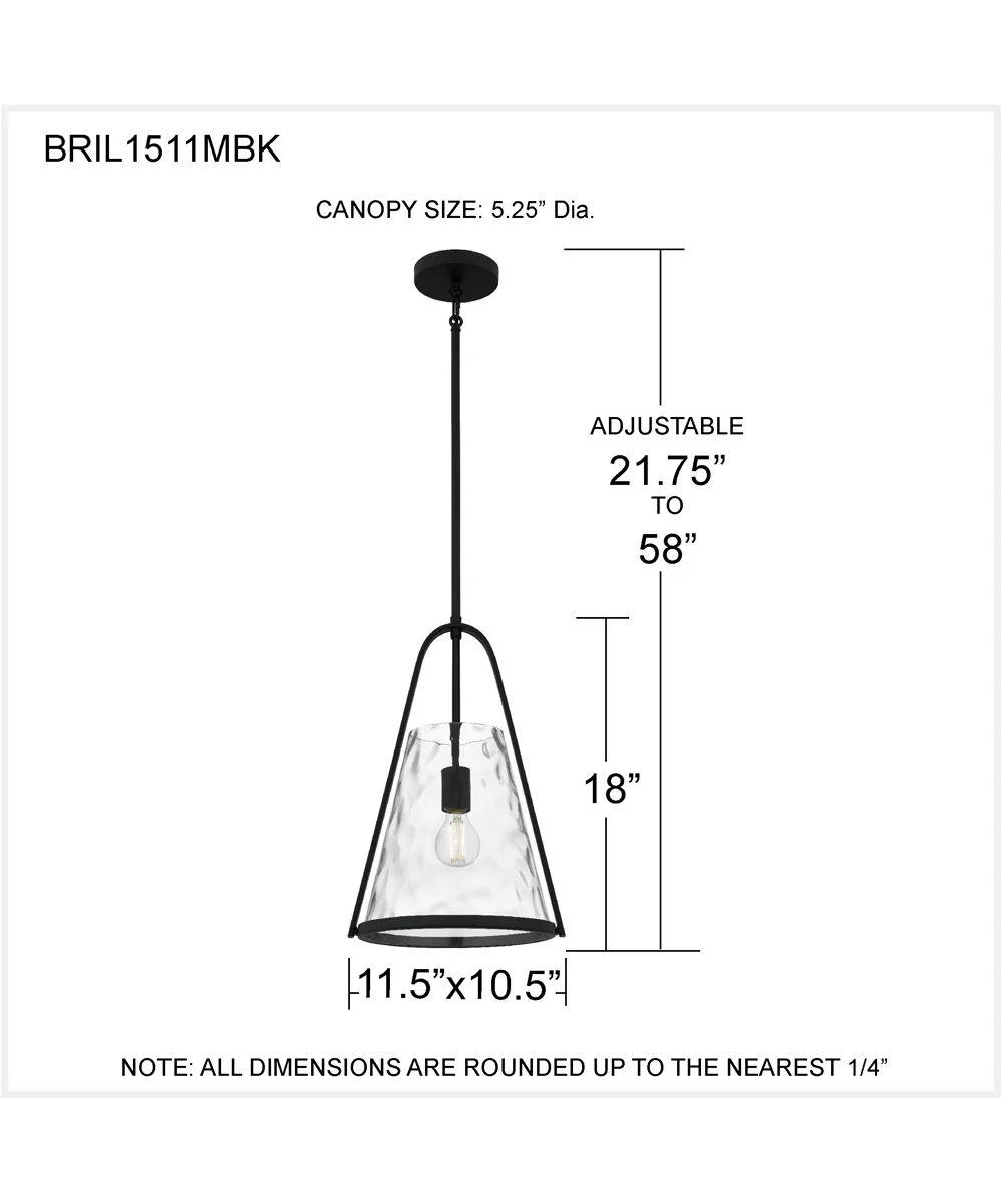 Briley 1-light Mini Pendant Matte Black - Image 4