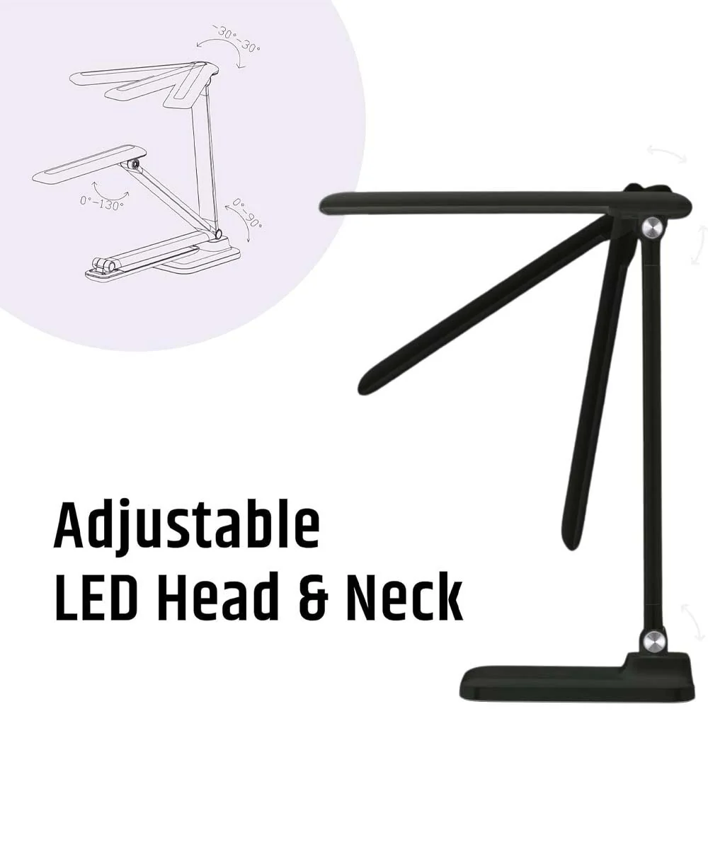 Brilli 15"H LED Desk Lamp (Set of 2) Matte Black Finish with Wireless Charging - Image 5