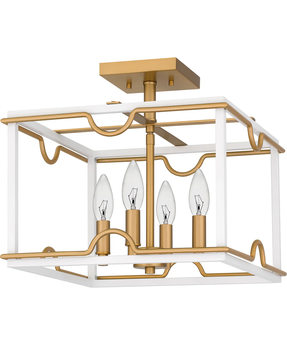 Brinkman Medium 4-light Semi Flush Mount Matte White - Image 2