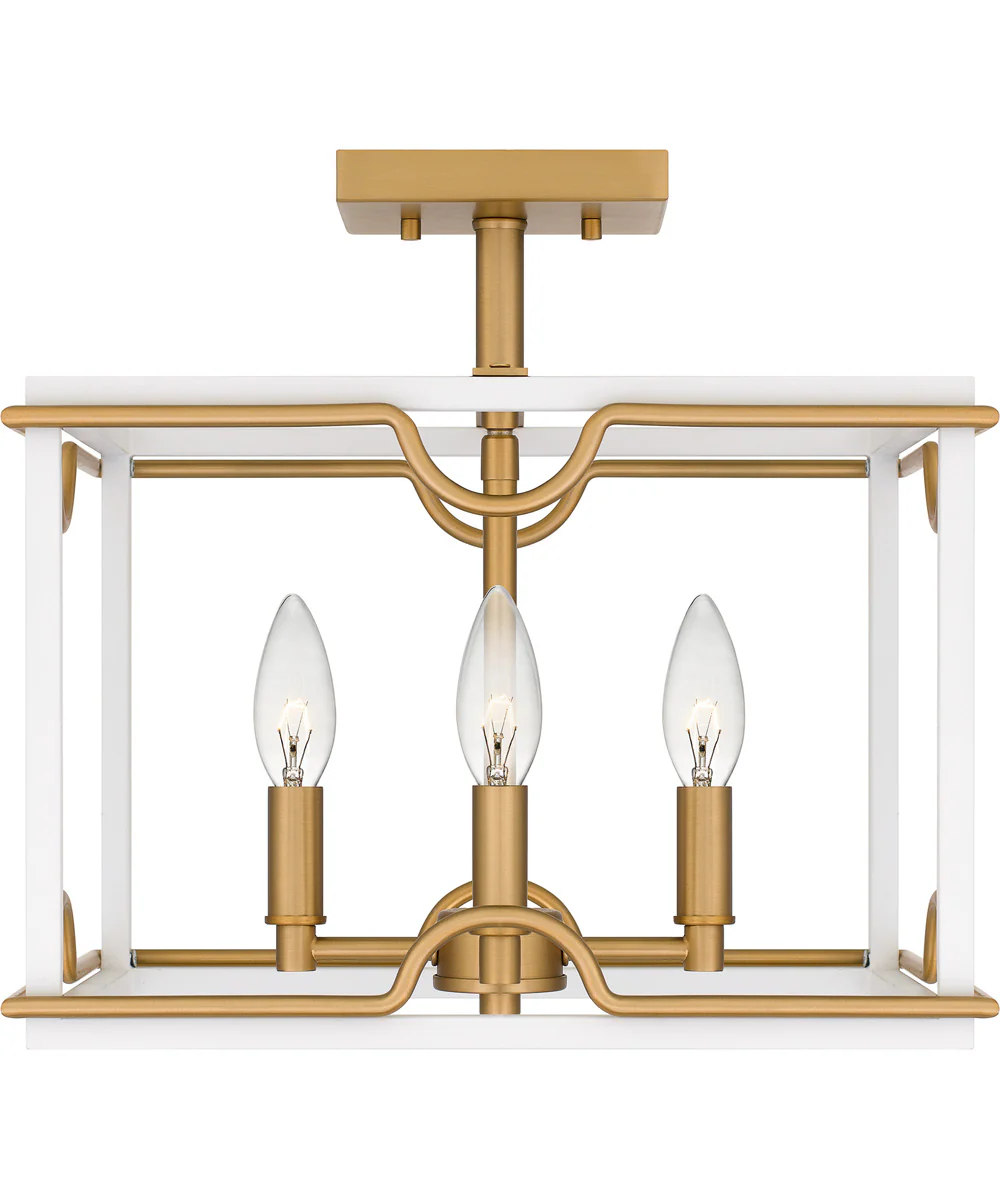 Brinkman Medium 4-light Semi Flush Mount Matte White - Image 3
