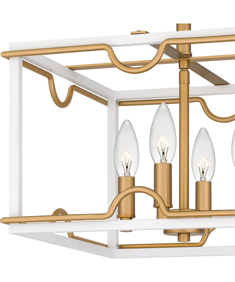 Brinkman Medium 4-light Semi Flush Mount Matte White - Image 5