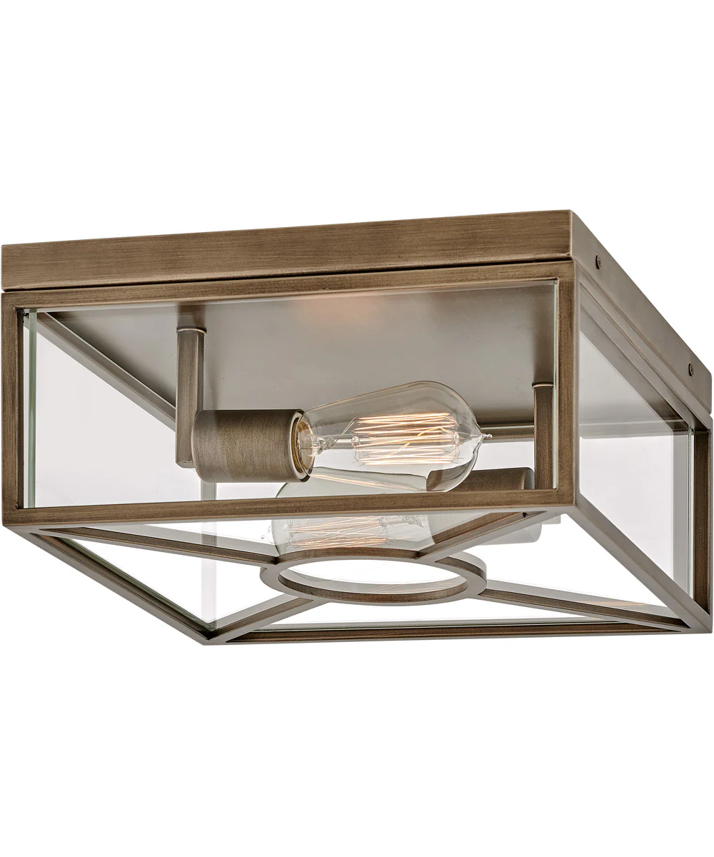 Brixton Coastal Elements 2-Light Medium Flush Mount in Burnished Bronze