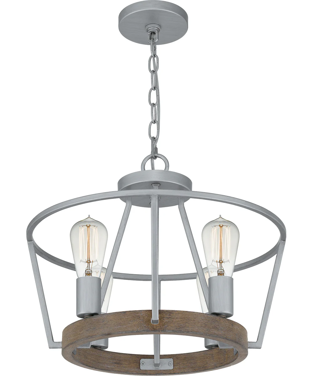 Brockton 4-light Pendant Brushed Silver - Image 4