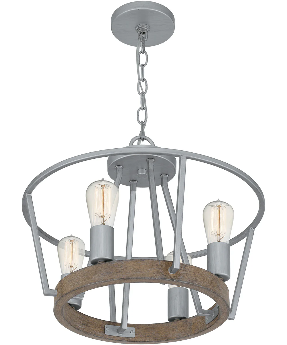 Brockton 4-light Pendant Brushed Silver - Image 5