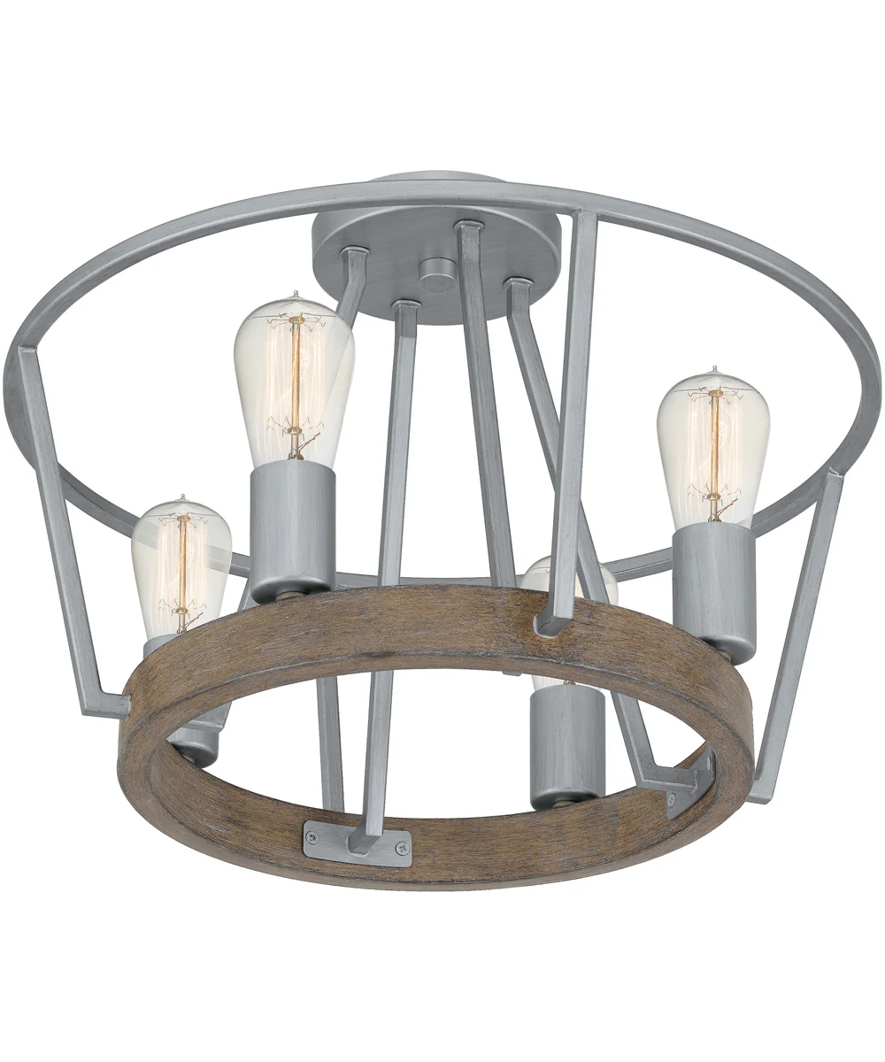 Brockton 4-light Semi Flush Mount Brushed Silver - Image 5