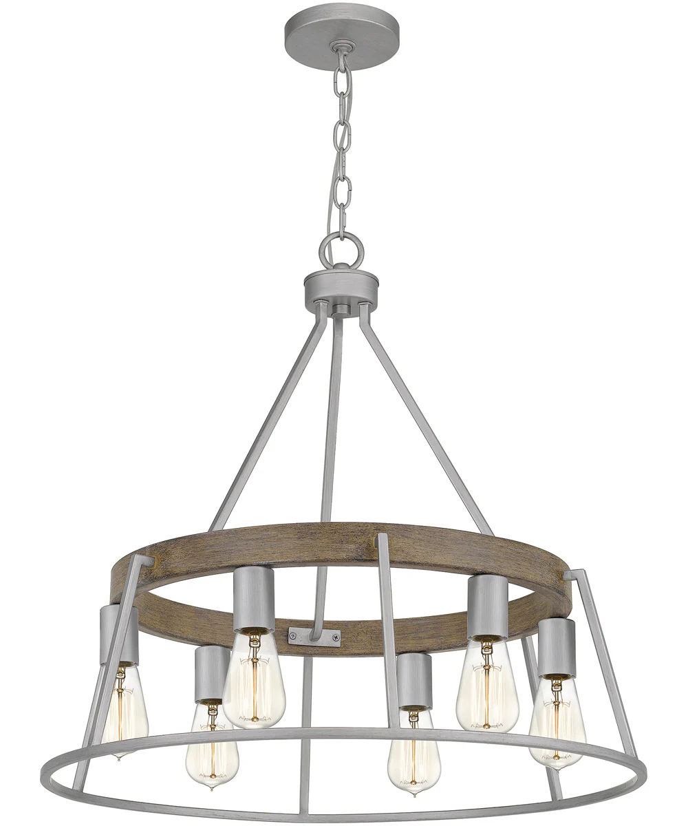 Brockton 6-light Chandelier Brushed Silver - Image 4