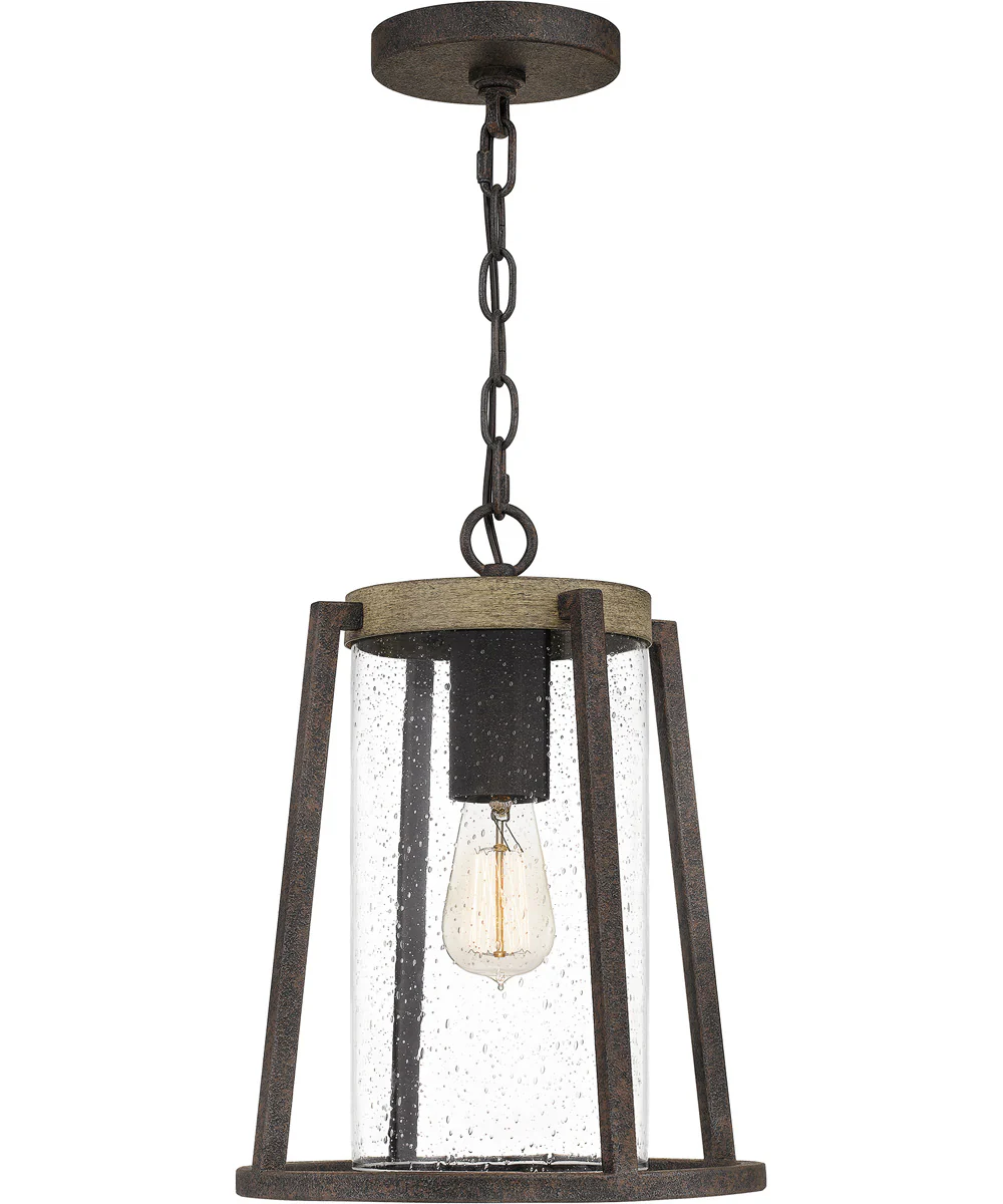 Brockton Large 1-light Outdoor Pendant Light Rustic Black