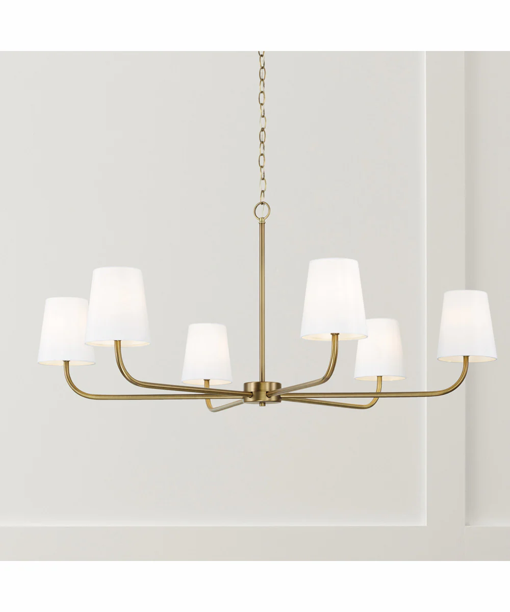 Brody 6-Light Chandelier Aged Brass - Image 2