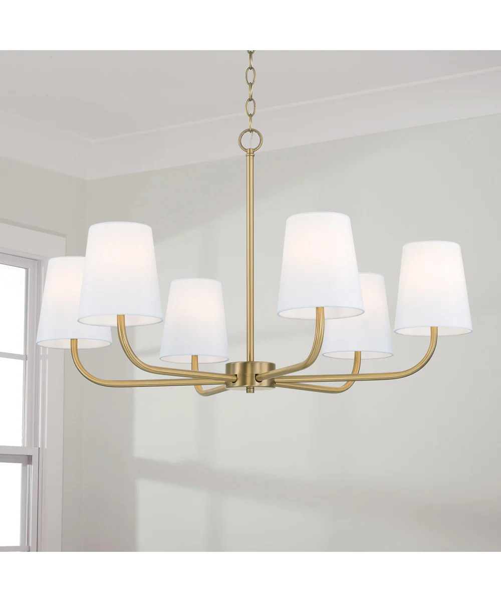 Brody 6-Light Chandelier Aged Brass - Image 2