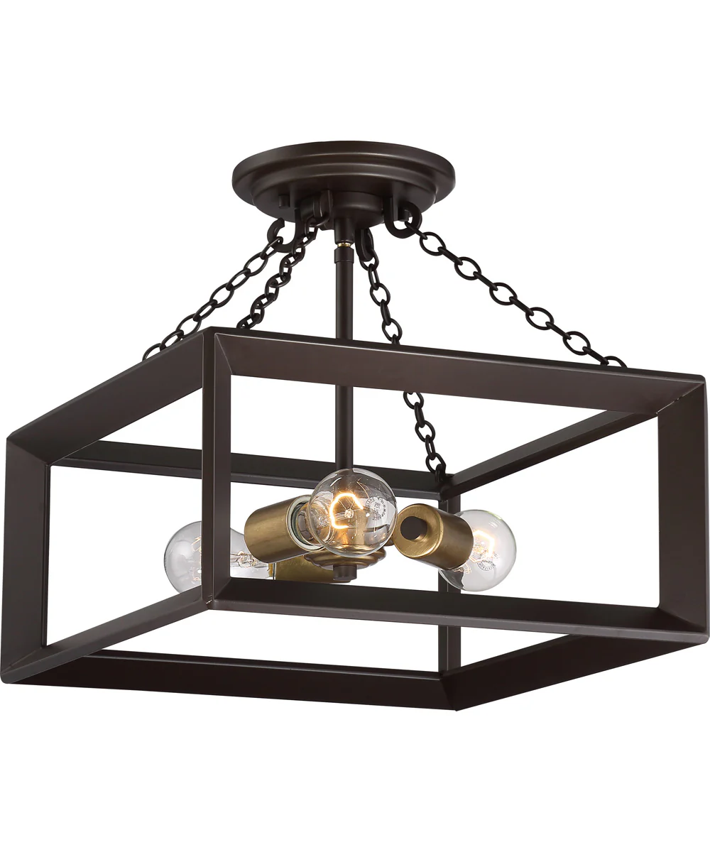 Brook Hall Medium 3-light Semi Flush Mount Western Bronze - Image 2
