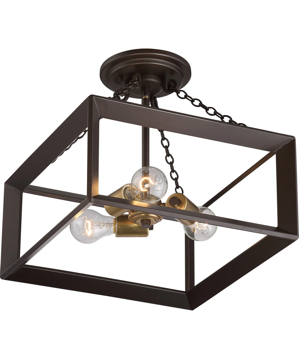 Brook Hall Medium 3-light Semi Flush Mount Western Bronze - Image 4