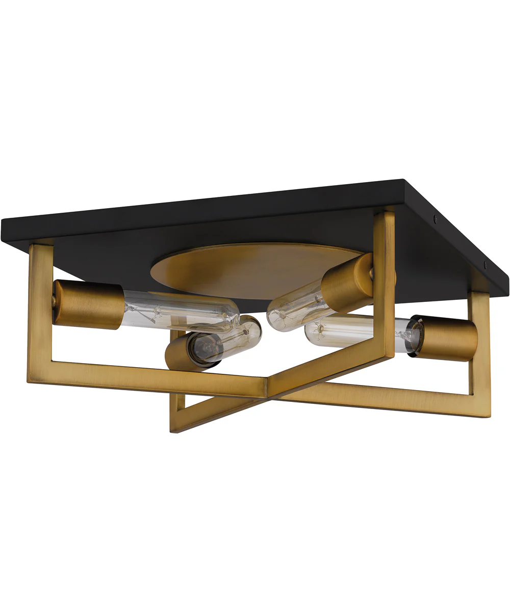 Brunson 4-light Flush Mount Aged Brass - Image 3