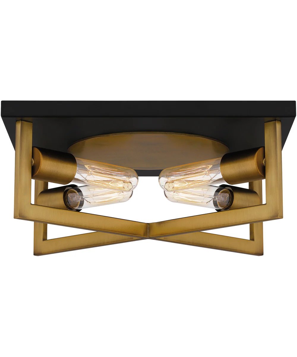 Brunson 4-light Flush Mount Aged Brass - Image 4