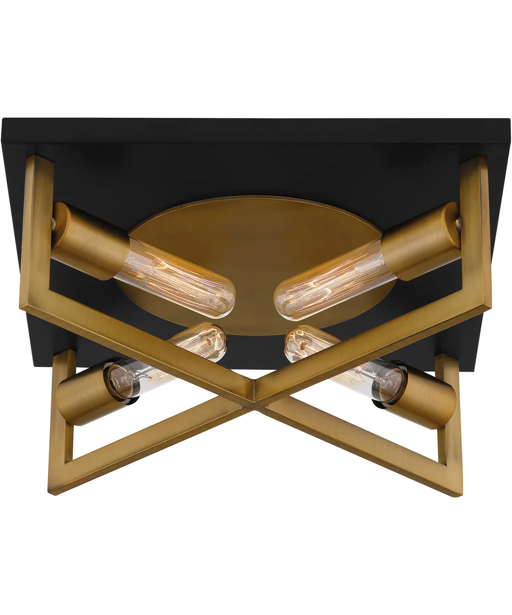 Brunson 4-light Flush Mount Aged Brass - Image 5