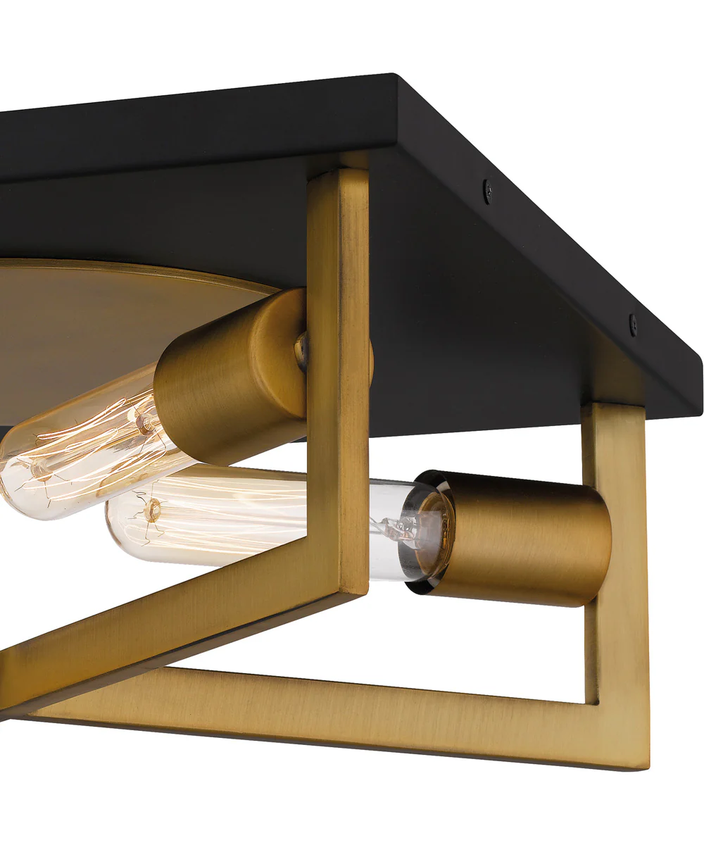 Brunson 4-light Flush Mount Aged Brass - Image 6