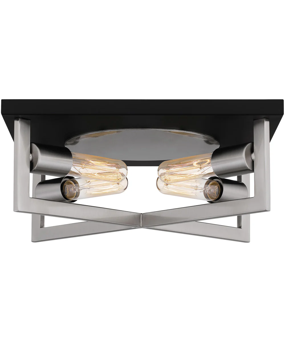 Brunson 4-light Flush Mount Brushed Nickel - Image 4