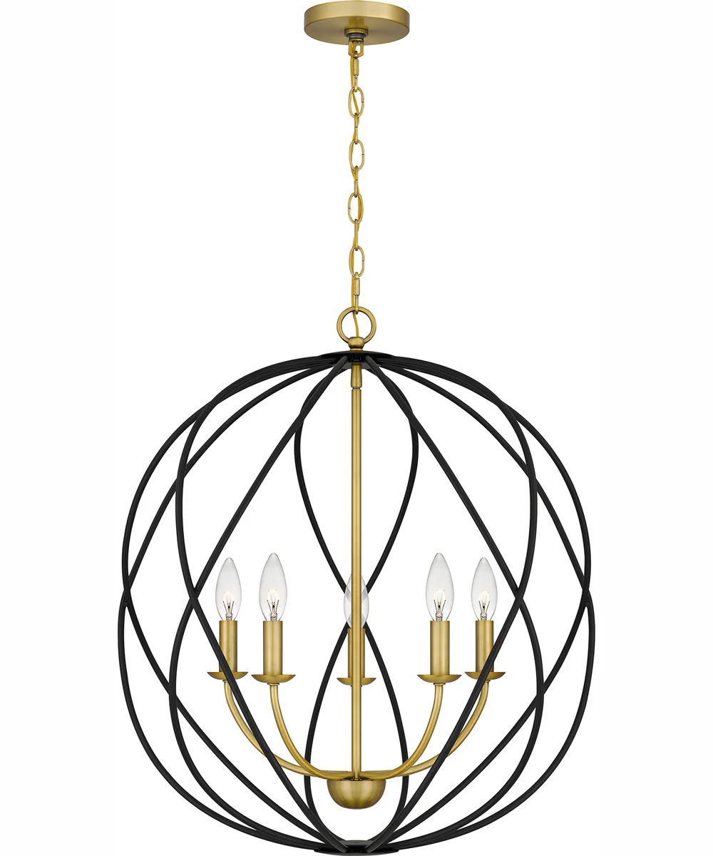 Bryn 5-light Pendant Aged Brass - Image 2