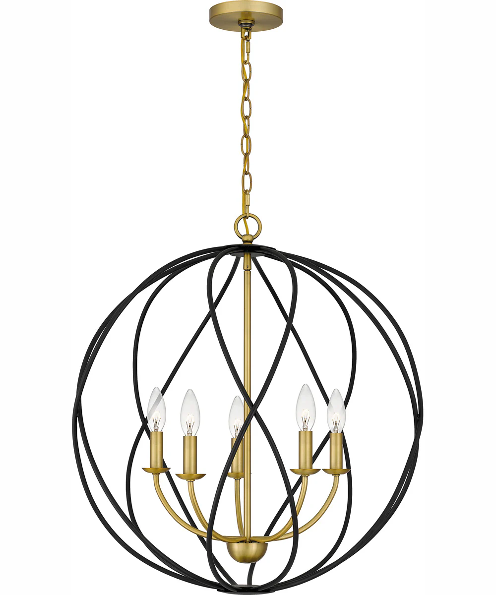 Bryn 5-light Pendant Aged Brass - Image 4