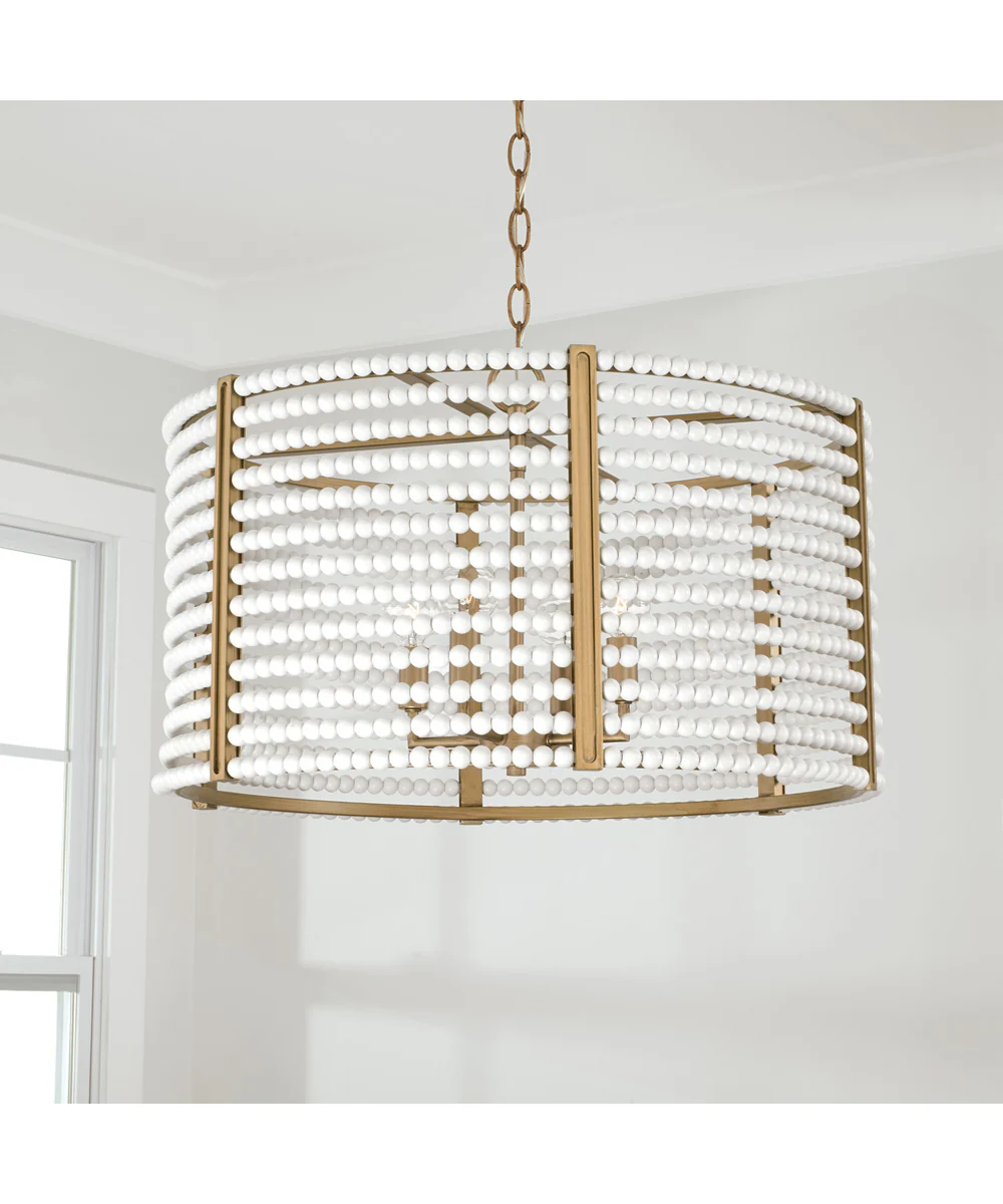 Brynn 4-Light Pendant Aged Brass Painted - Image 4