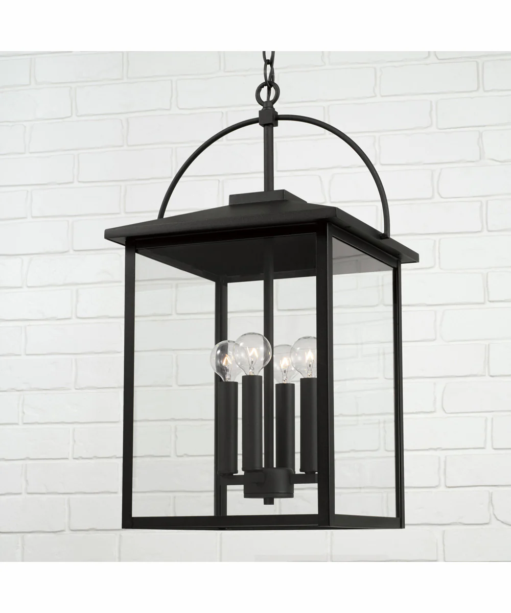 Bryson 4-Light Outdoor Hanging-Lantern Rain or Shine - Black - Image 2