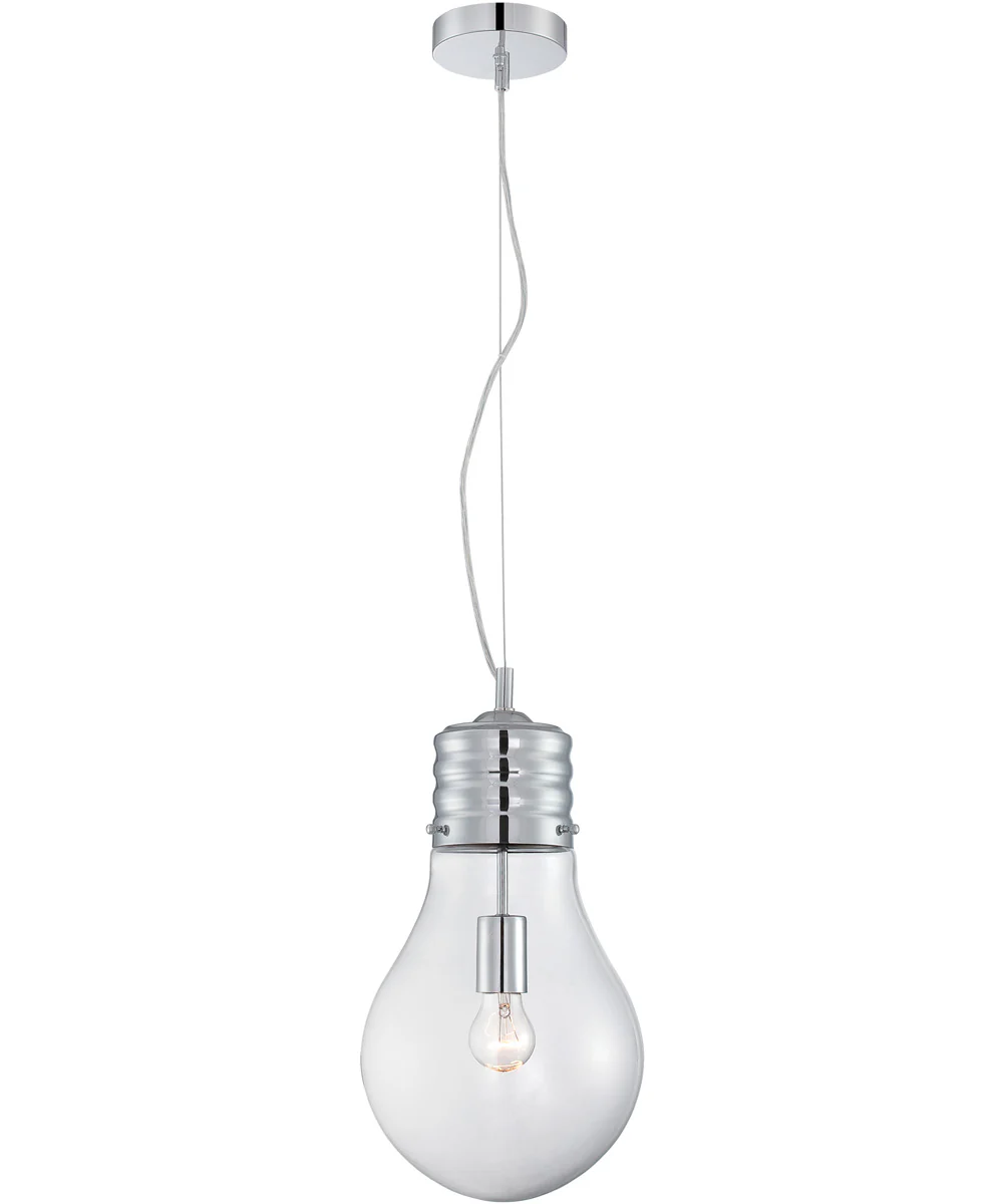 Bubba 1-Light Pendant Chrome/Clear Glass Shade