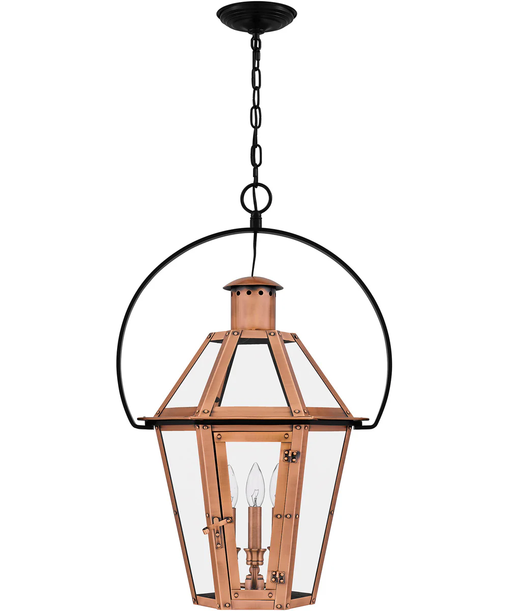 Burdett Large 3-light Outdoor Pendant Light Aged Copper - Image 3