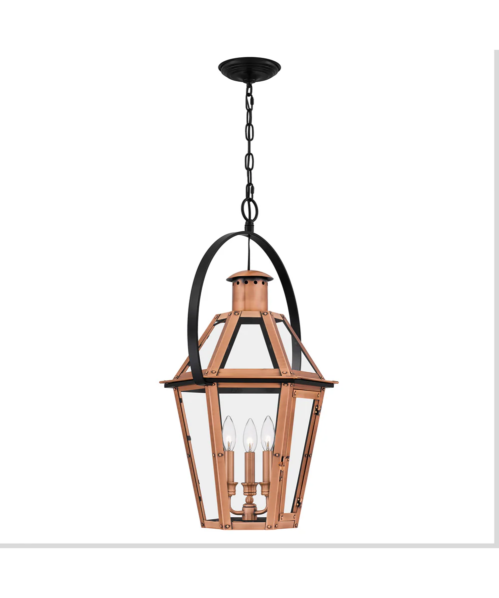 Burdett Large 3-light Outdoor Pendant Light Aged Copper - Image 4