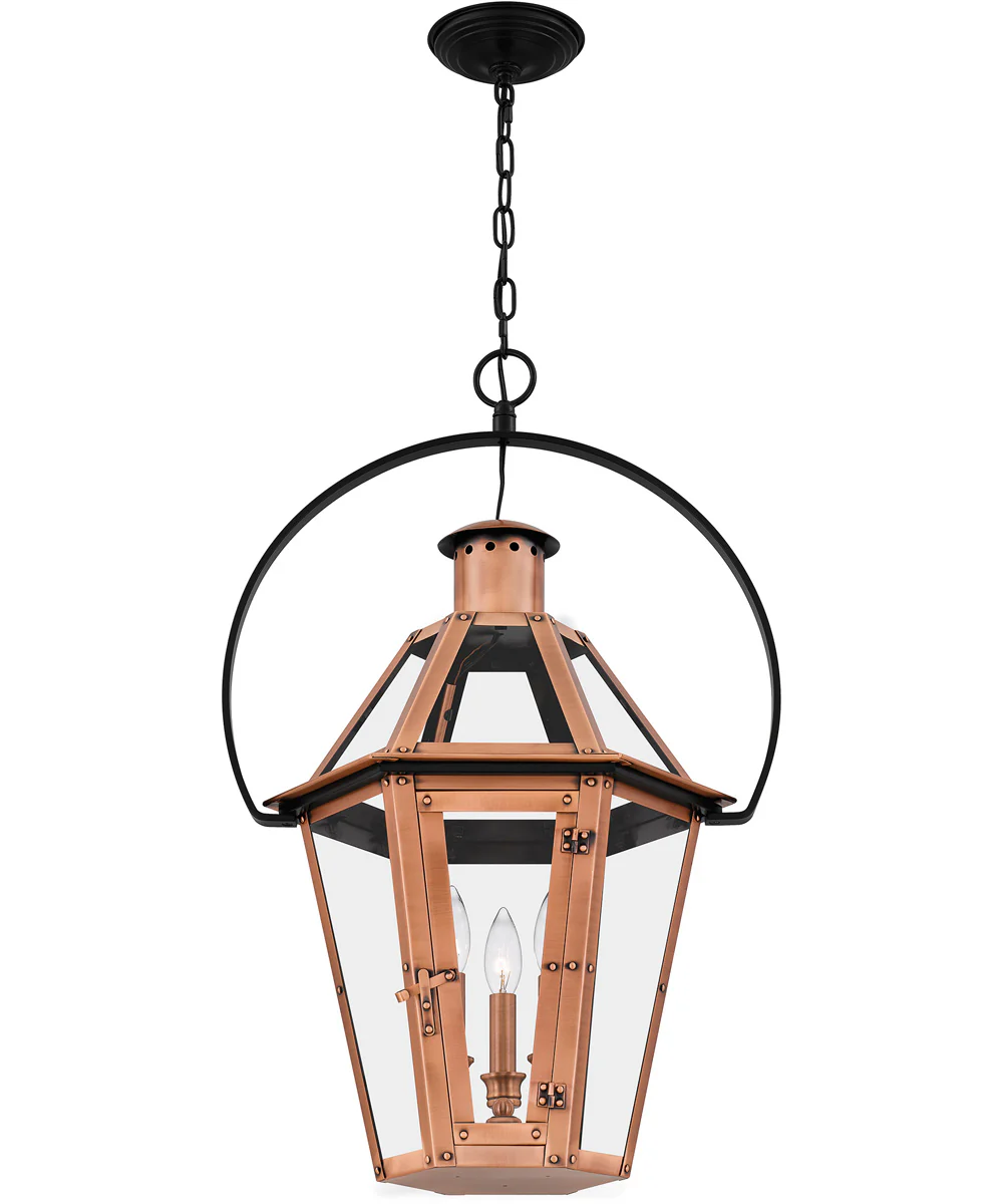 Burdett Large 3-light Outdoor Pendant Light Aged Copper - Image 5