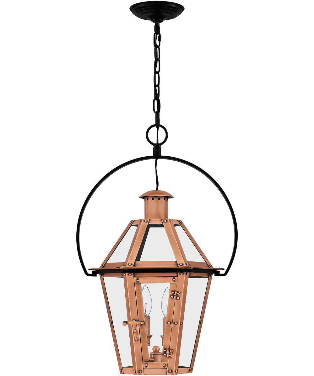 Burdett Medium 2-light Outdoor Pendant Light Aged Copper - Image 3