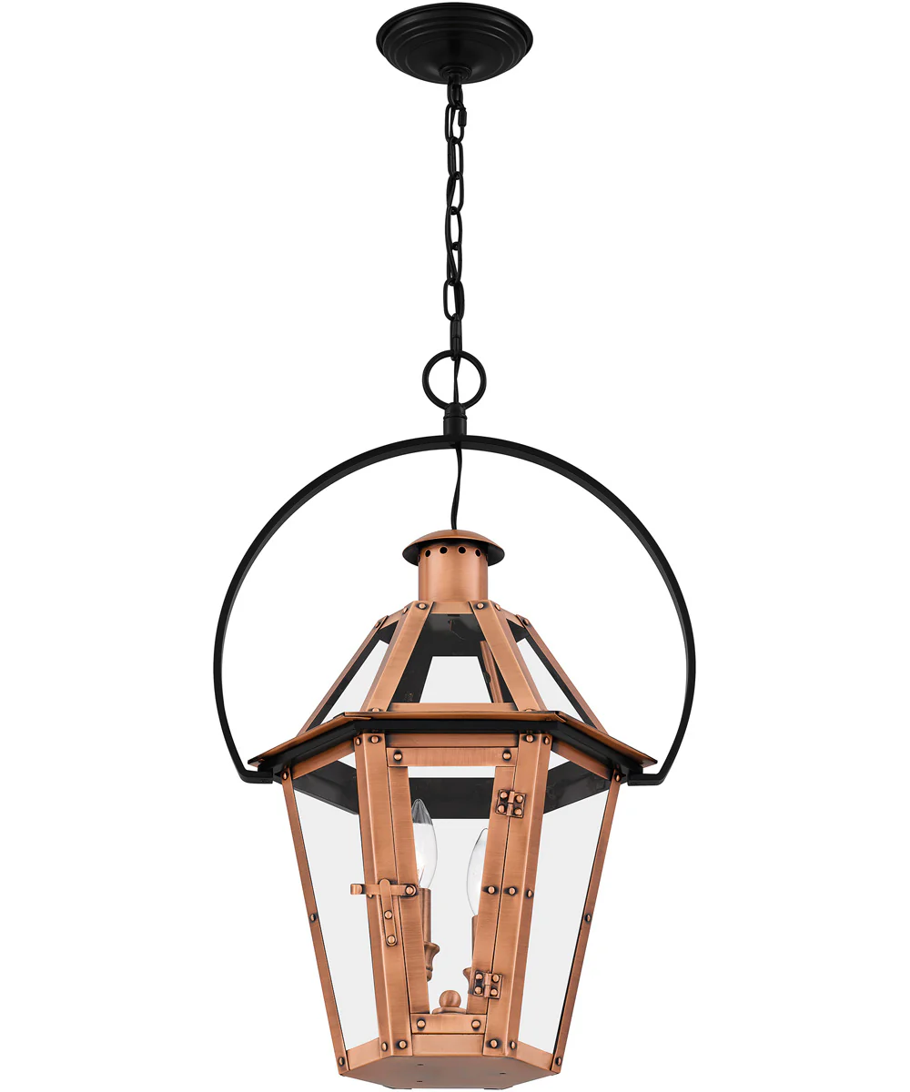 Burdett Medium 2-light Outdoor Pendant Light Aged Copper - Image 5