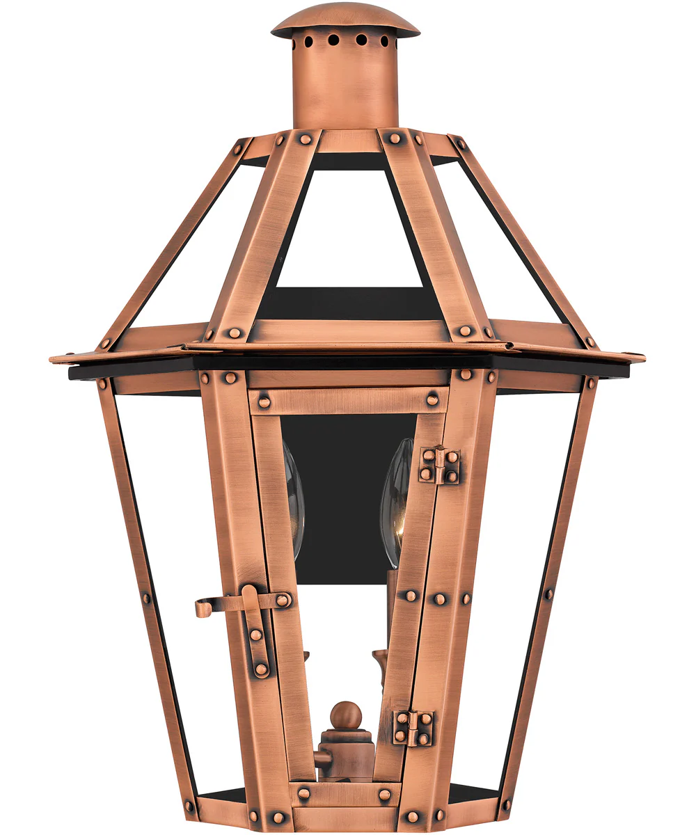 Burdett Medium 2-light Outdoor Wall Light Aged Copper - Image 4