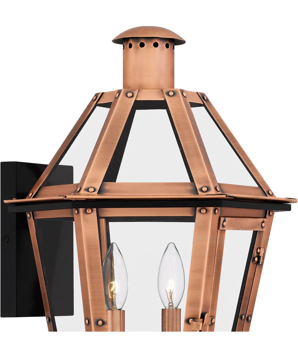 Burdett Medium 2-light Outdoor Wall Light Aged Copper - Image 6