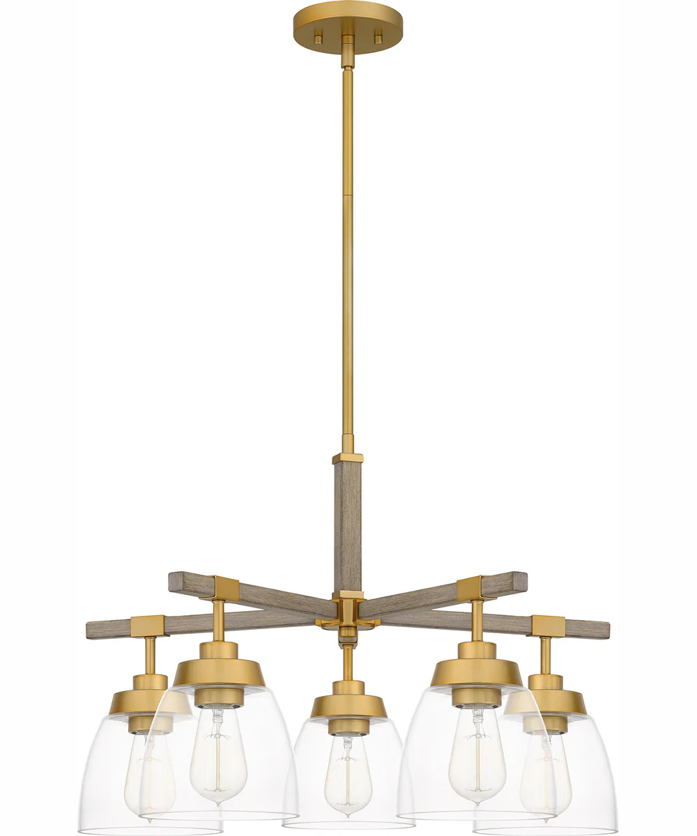 Burkett 5-light Chandelier Light Gold - Image 3
