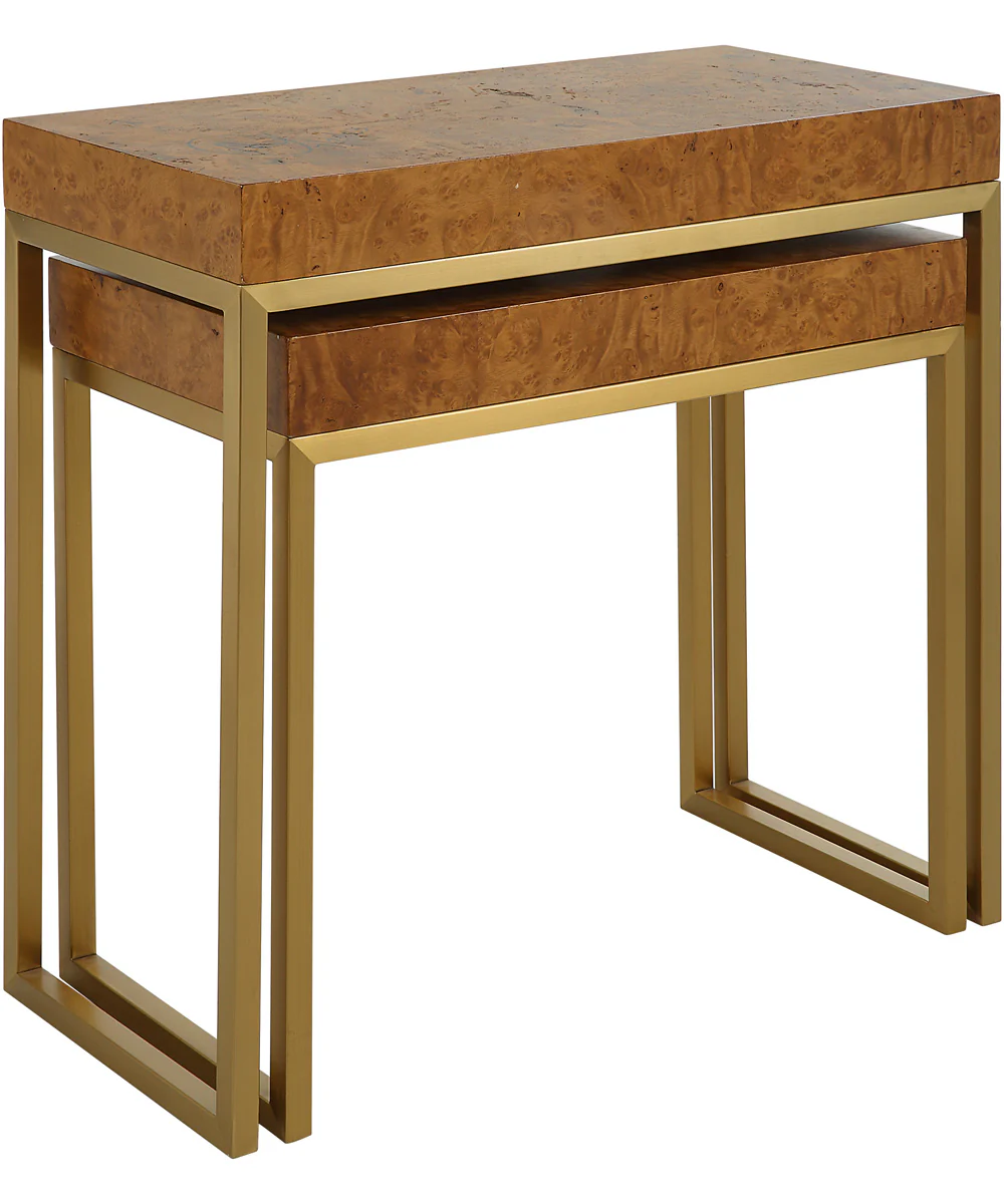 Burl-esque Wooden Nesting Tables, Set of 2 - Image 4